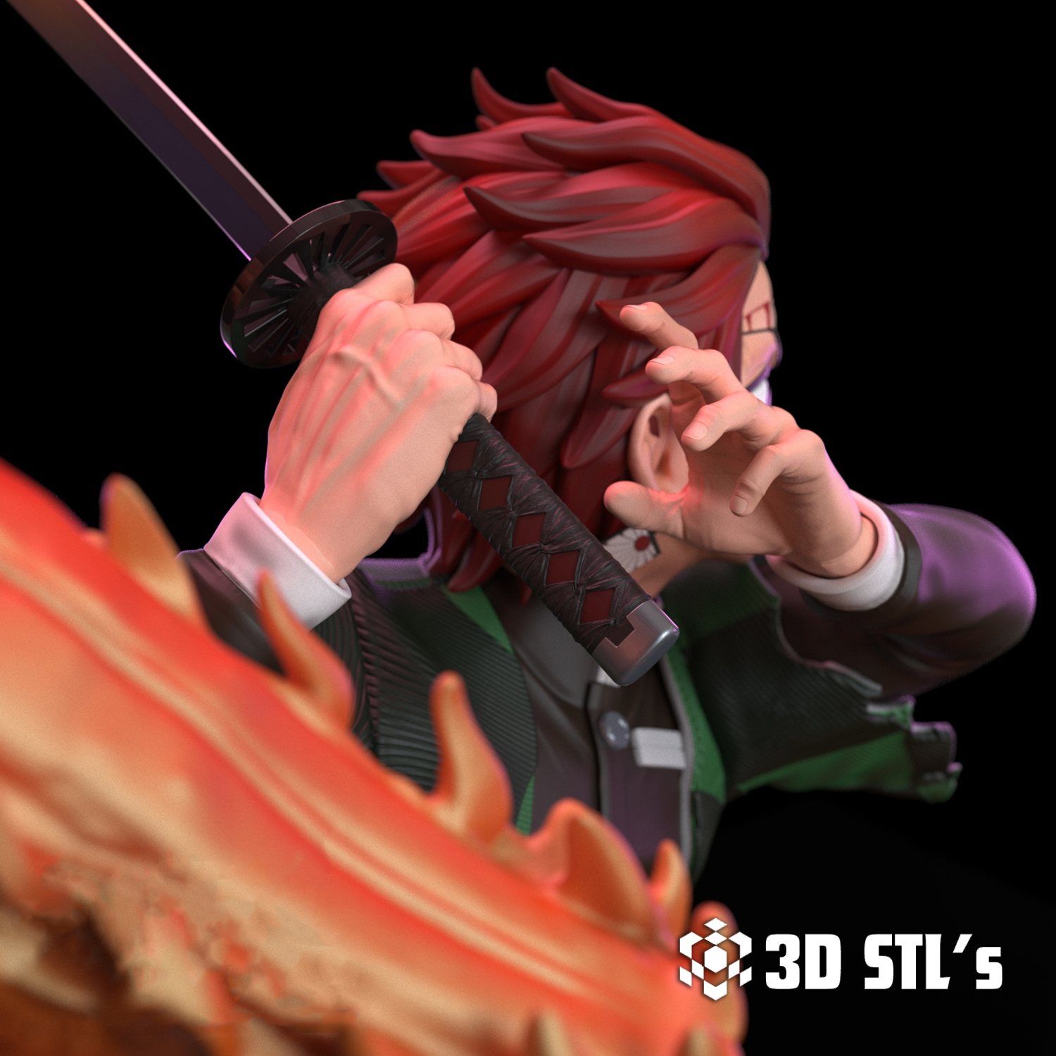 Tanjiro Kimetsu no Yaiba STL File 3D Print Model