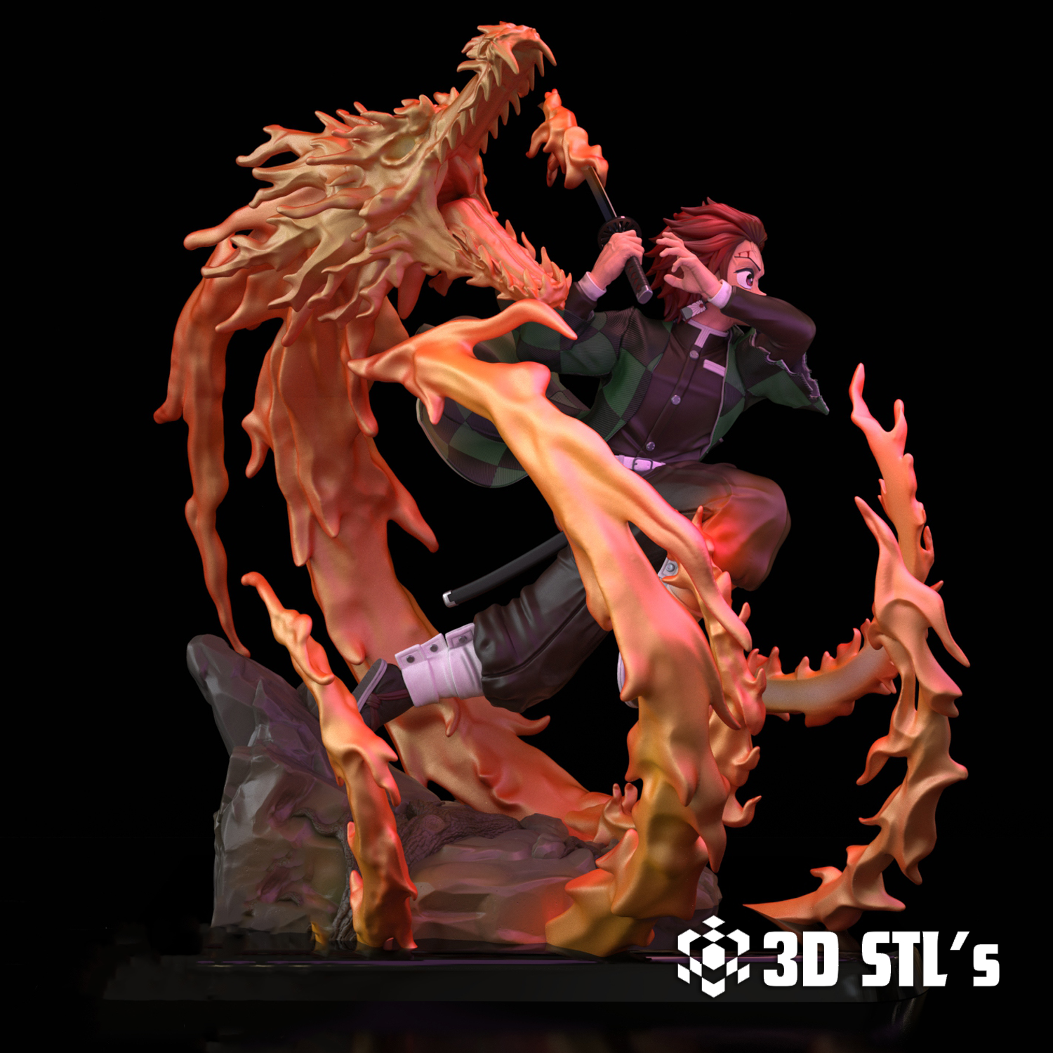 Tanjiro Kimetsu no Yaiba STL File 3D Print Model