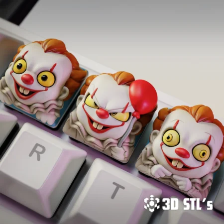 STL Models - 3DSTLS 17 IT Clown Keycaps STL File