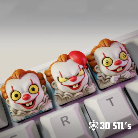 STL Models - 3DSTLS 16 IT Clown Keycaps STL File 3D Print Models