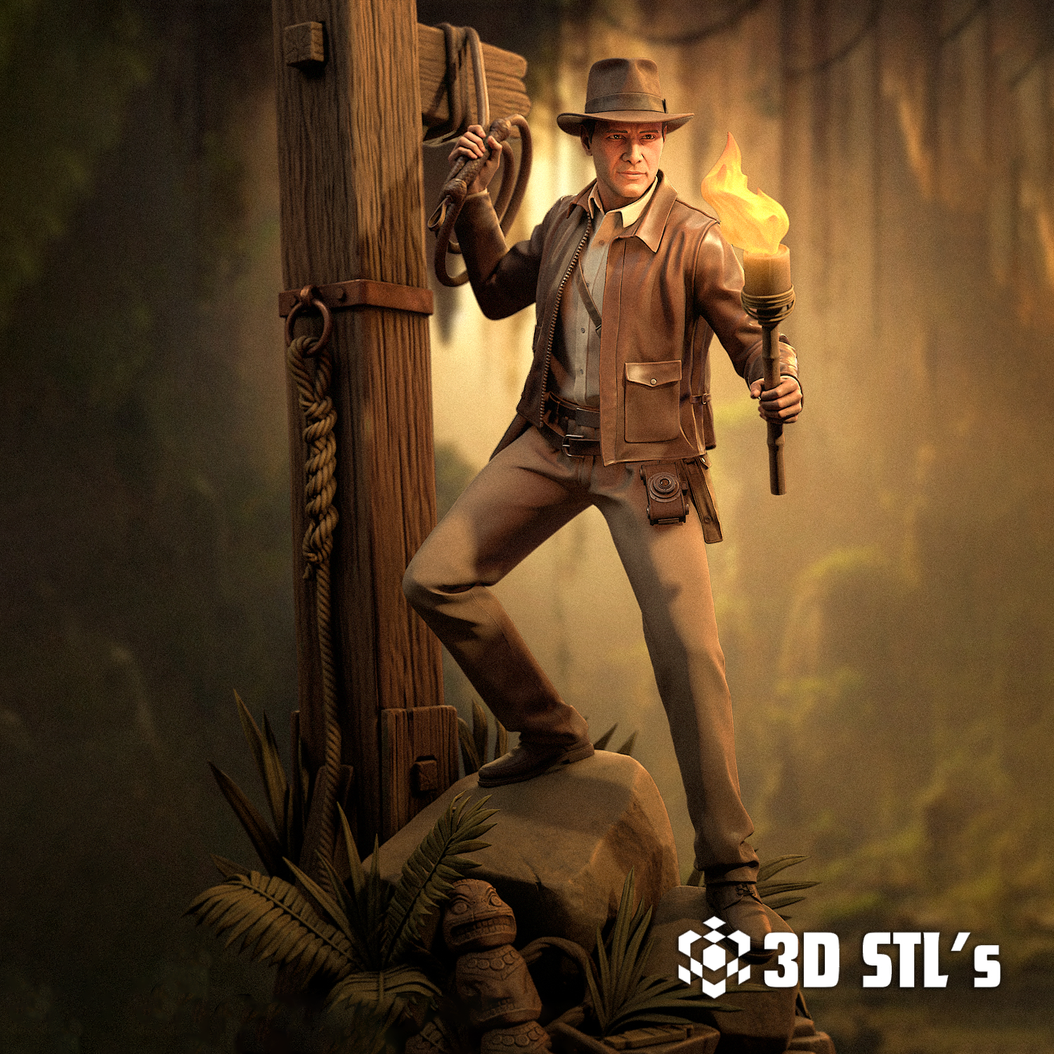 Indiana Jones STL File 3D Print Epic Model 1 Indiana Jones STL File 3D Print Model