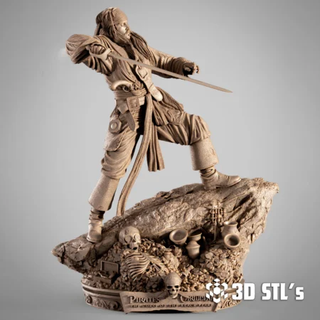 STL Models - 3DSTLS 134 Jack Sparrow 3D Printing File