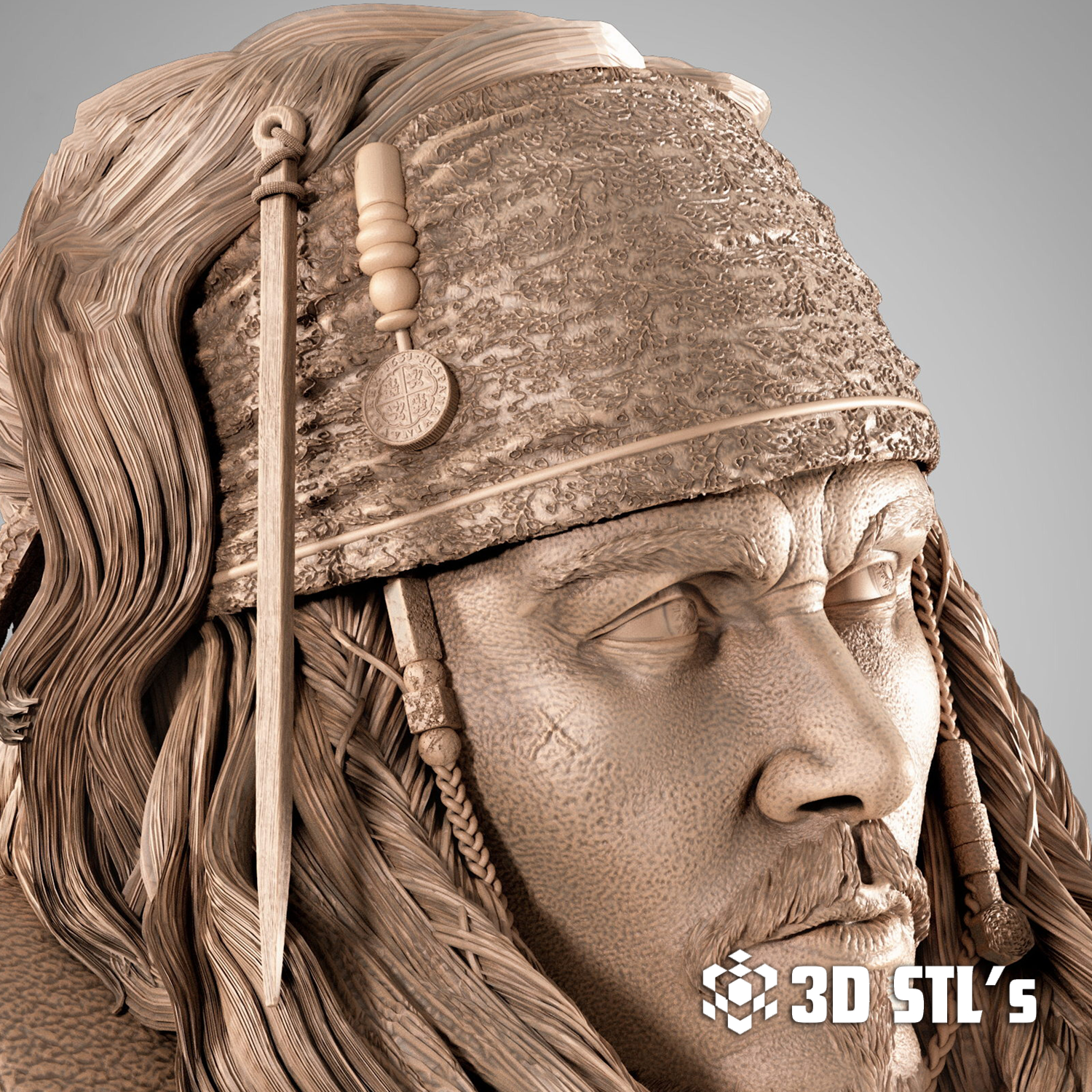 Jack Sparrow 3D Printing File | STL 3D Print Epic Model 6 Jack Sparrow 3D Printing File
