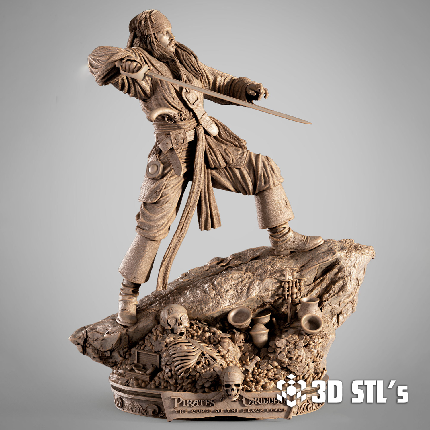 Jack Sparrow 3D Printing File | STL 3D Print Epic Model 1 Jack Sparrow 3D Printing File