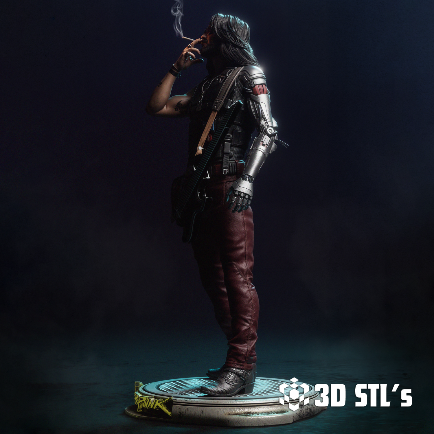 Johnny Silverhand STL File 3D Print Epic Model 3 Johnny Silverhand STL File 3D Print Model