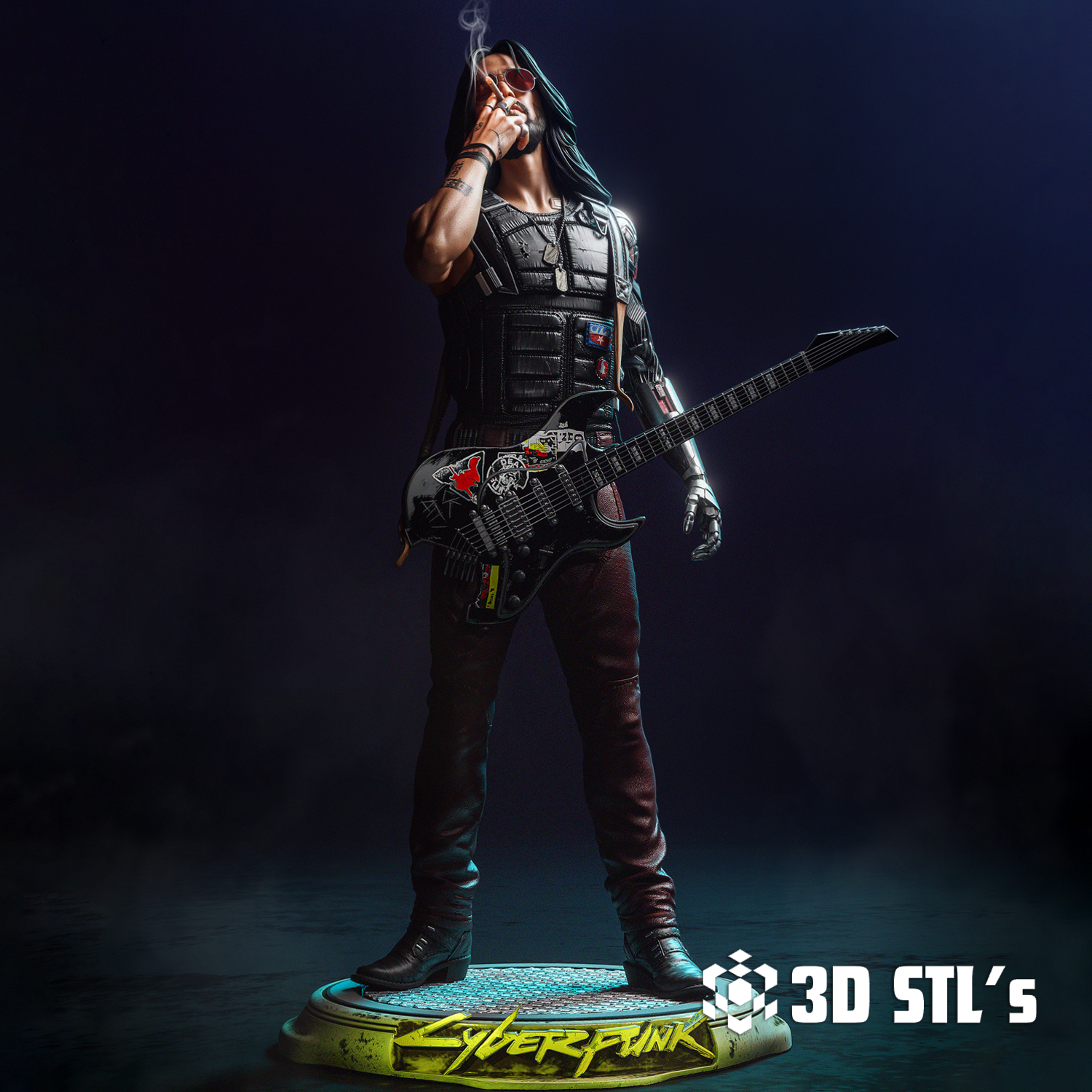 Johnny Silverhand STL File 3D Print Epic Model 1 Johnny Silverhand STL File 3D Print Model