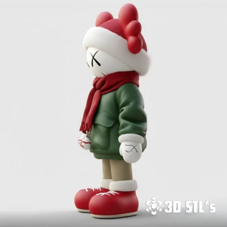 STL Models - 3DSTLS 25 Kaws Christmas 3MF File 3D Print Model