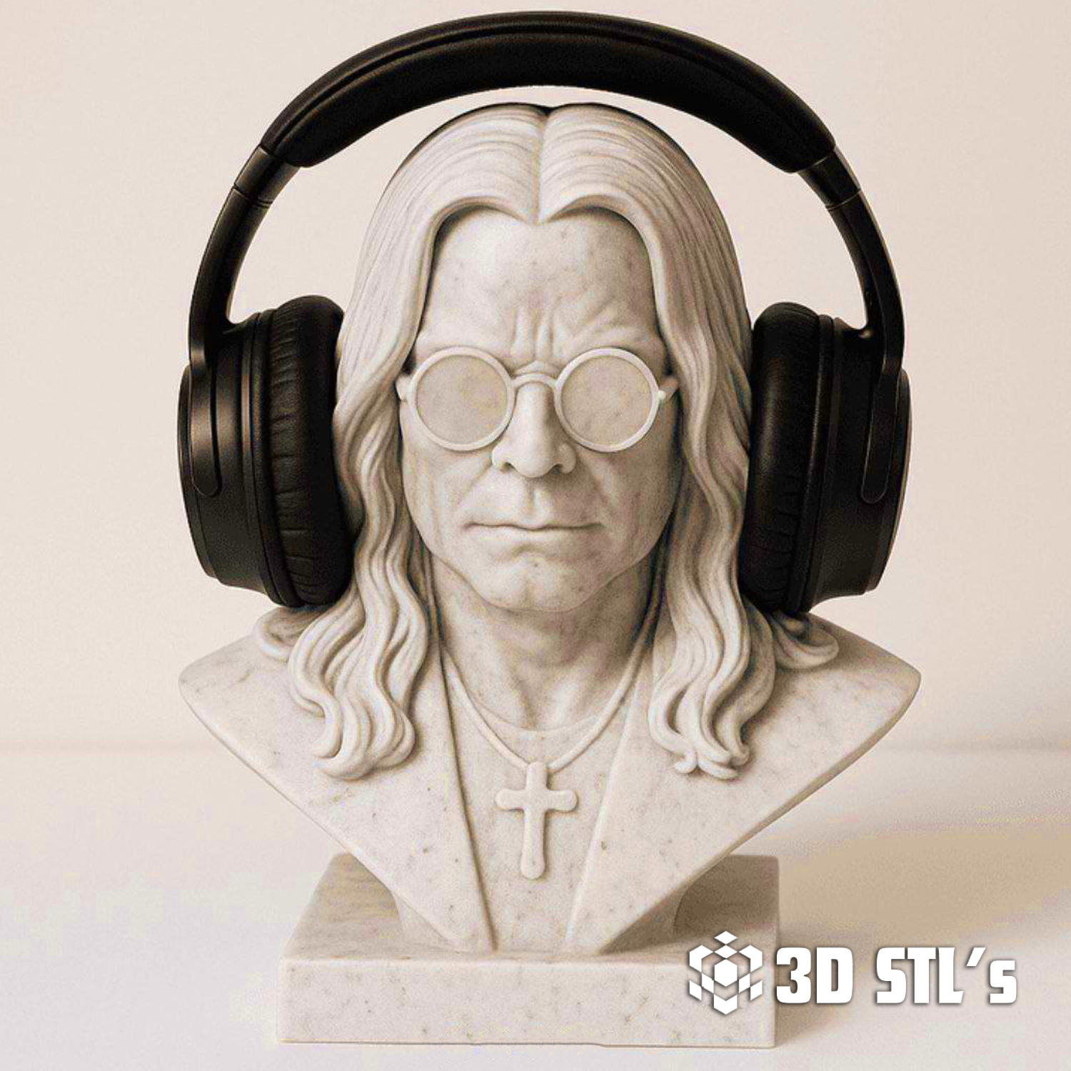 Ozzy Osbourne Bust STL File 3D Print Epic Model 1 Ozzy Osbourne Bust