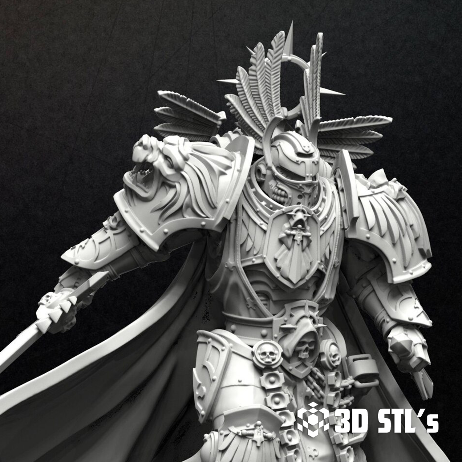 Paladin Lion El Johnson Warhammer STL File 3D Print Model 3 Paladin Lion El Johnson Warhammer STL