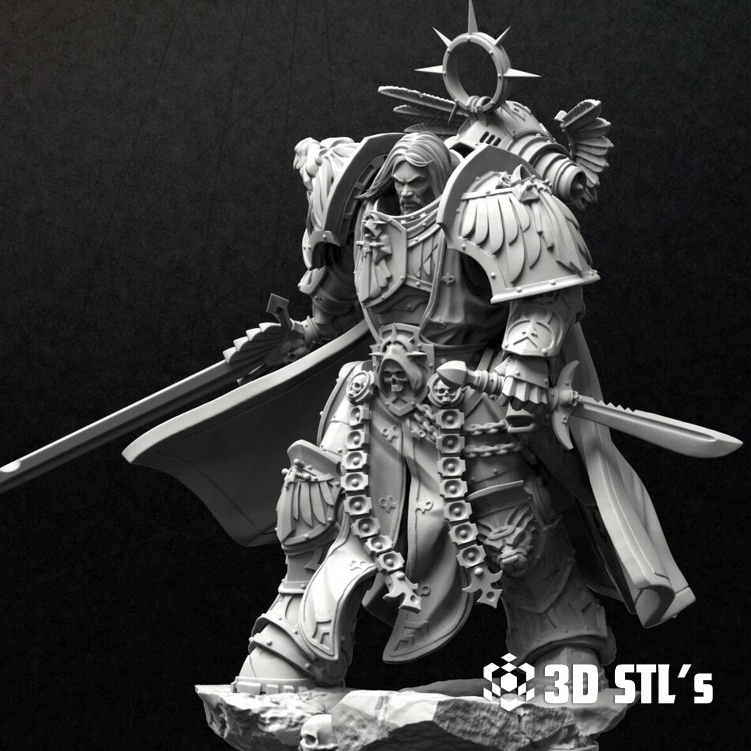 Paladin Lion El Johnson Warhammer STL File 3D Print Model 6 Paladin Lion El Johnson Warhammer STL