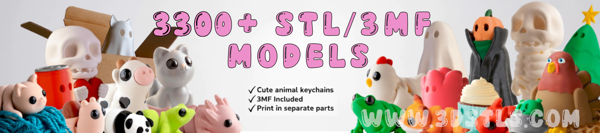 Mini flexi animals stl 3mf files