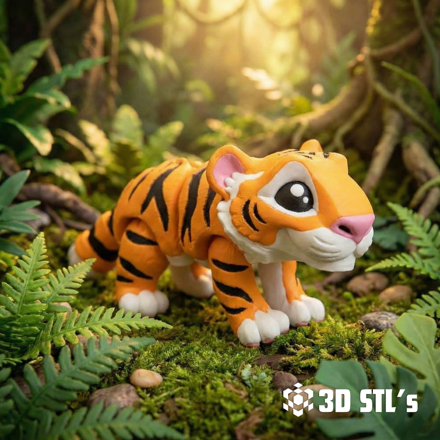 Mini Tiger STL 3MF File 3D Print Model 2 Mini Tiger STL