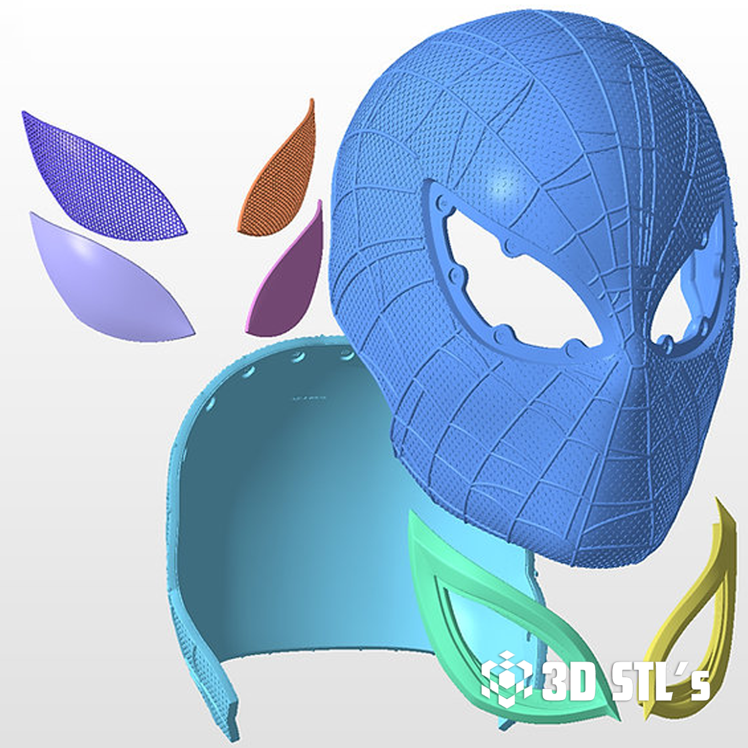 Spider Man Peter Parker Helmet STL File 3D Print Model 4 Spider Man Peter Parker Helmet STL