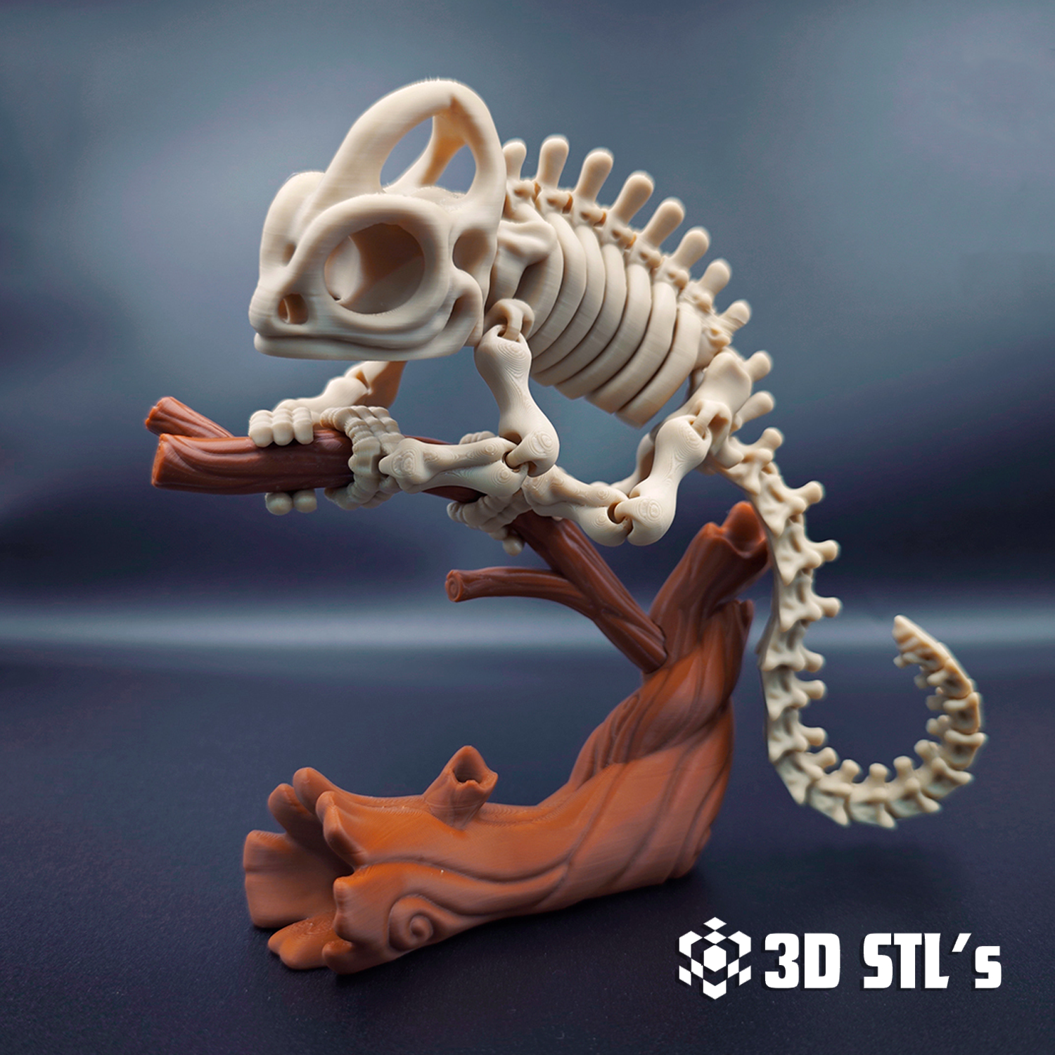 Skeleton Chameleon STL Files 3D Printing Model 1 Skeleton Chameleon STL