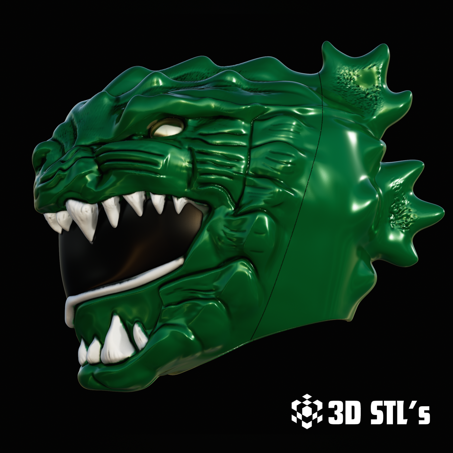 Green Godzilla Ranger Helmet STL 3D Printing Model 2 Green Godzilla Ranger Helmet STL