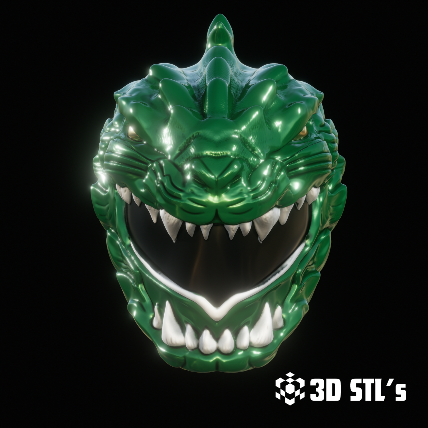 Green Godzilla Ranger Helmet STL 3D Printing Model 1 Green Godzilla Ranger Helmet STL