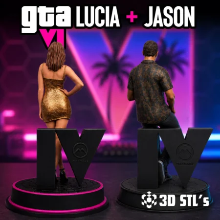GTA 6 Lucia Jason Combo Statues – 3D Printing Model
