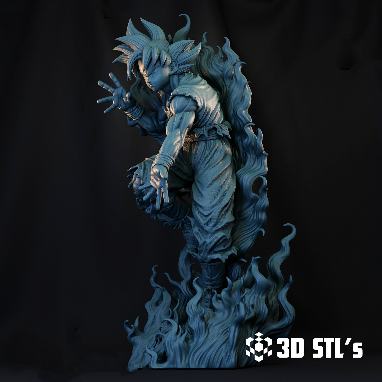 Goku Ultra Instinct STL 3D Printing Model 4 Goku Ultra Instinct